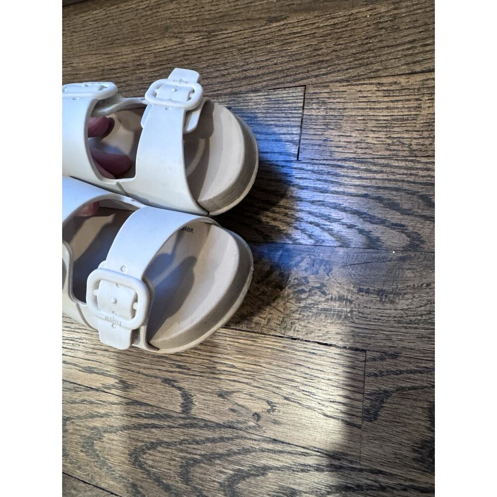 Mini Melissa White and Tan Kids Buckle Sandals - Picture 12 of 15